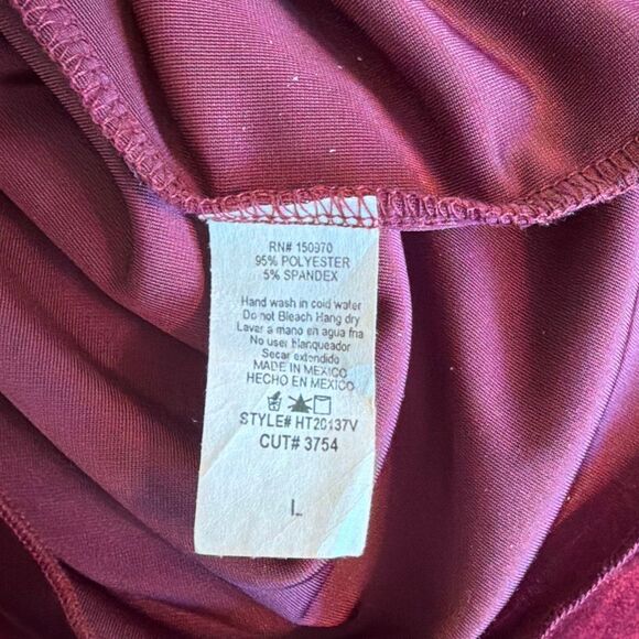 Lavender Field Velvet Bell Sleeve V-Neck Top Large - Picture 5 of 5